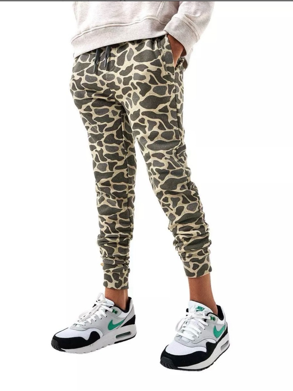 BURLEBO Olive Camo Jogger Pants for Kids. Boys size Large (10-12) worn once